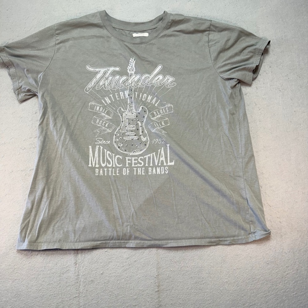 Maurices XL Gray 'Thunder Music Festival – Battle of the Bands' Graphic T-Shirt